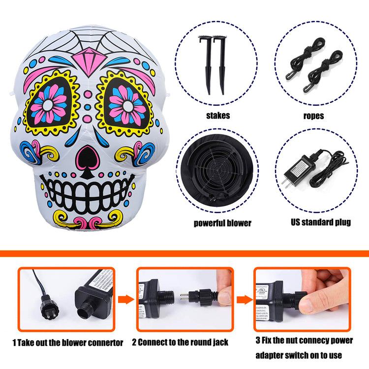 4.5FT Seasonblow Halloween Inflatable Skull