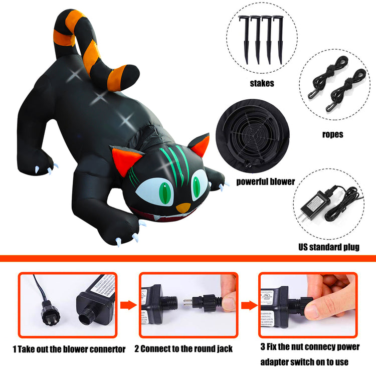 6 Ft Seasonblow Inflatable Halloween Black Cat