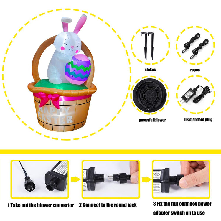 Seasonblow 8Ft Easter Inflatable Big Cup Rabbit.