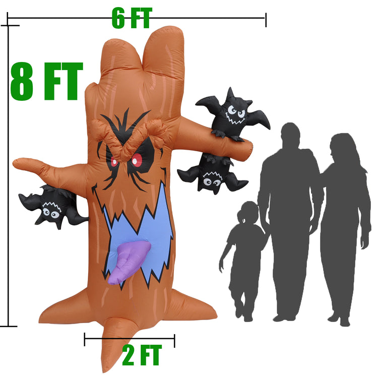 8 Ft Seasonblow Inflatable Halloween Bat Tree