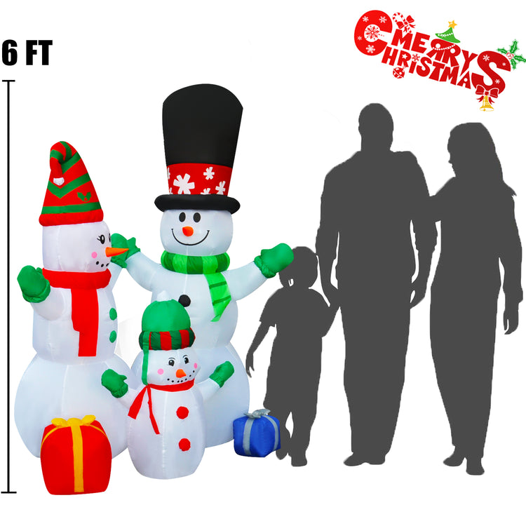 6Ft SeasonBlow Inflatable Christmas Snowman Family