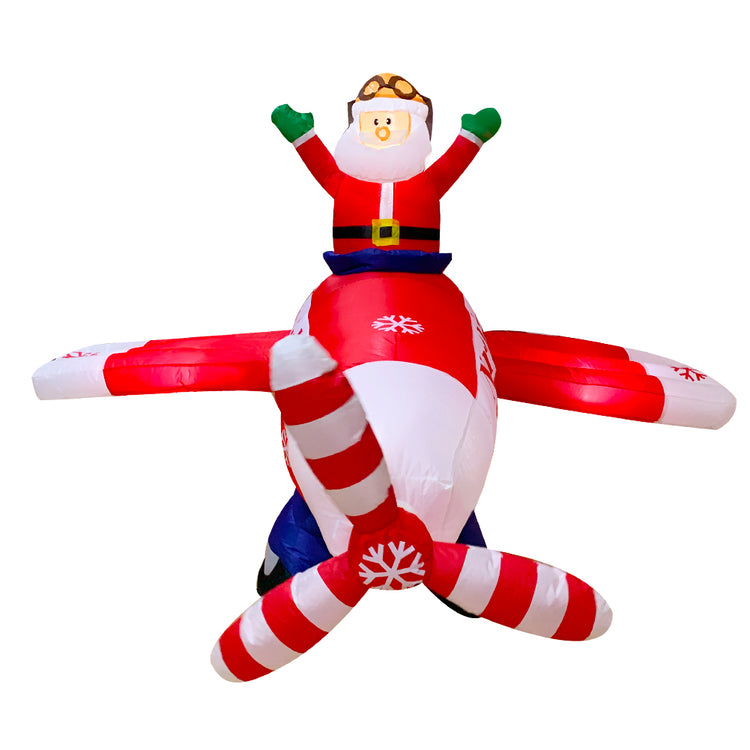 8FT 240CM Seasonblow Christmas Inflatable Santa Airplane