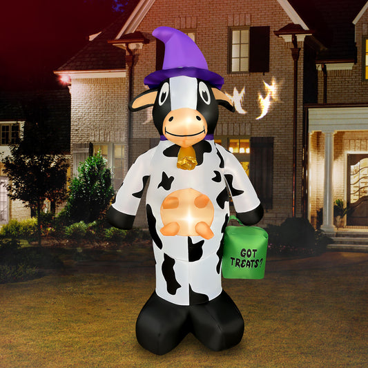 4 FT Halloween Inflatable Cow Decorations