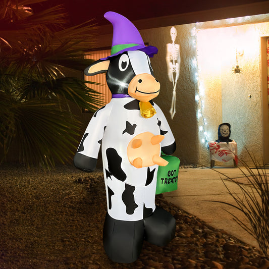 4 FT Halloween Inflatable Cow Decorations