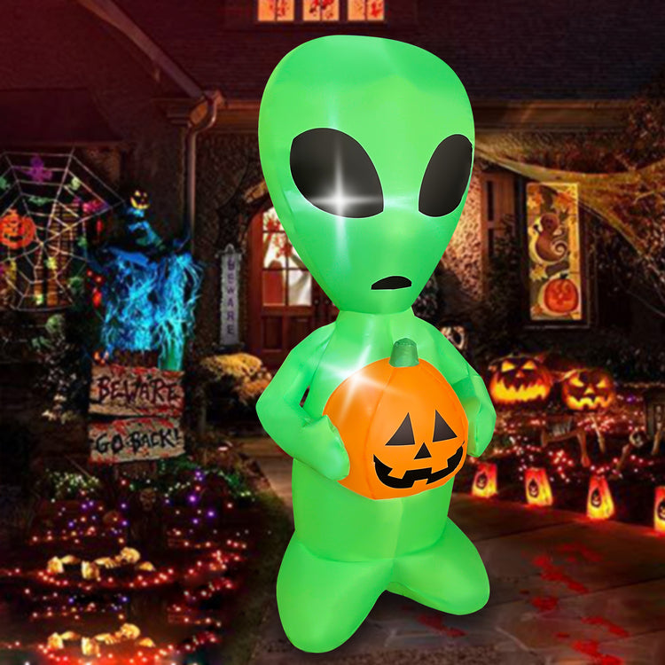4 FT Halloween Inflatable Alien with Pumpkin Decorations