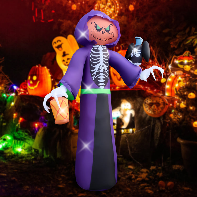 8 FT Halloween Inflatable Pumpkin Reaper Decorations