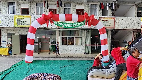 22.6 FT Length Christmas Inflatable Giant Candy Cane Archway Decoration Blow Up LED Lighted for Xmas Lawn Yard Garden Home Indoor Outdoor