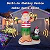 6 Ft Inflatable Hawaiian Hula Santa with Penguin,Inflatable Decoration Dancing Santa Claus,Built-in Led Lights & Shaking Device,Christmas Blow up Indoor Outdoor Yard