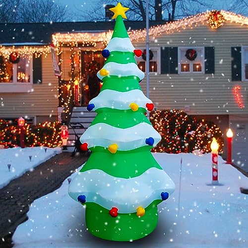 12 FT Giant Inflatable Christmas Tree Xmas Decoration for Blow Up Built-in LED for Yard Indoor Outdoor Lawn Yard Garden Holiday