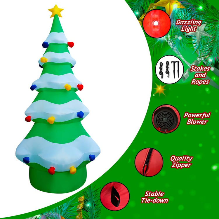 12 FT Giant Inflatable Christmas Tree Xmas Decoration for Blow Up Built-in LED for Yard Indoor Outdoor Lawn Yard Garden Holiday
