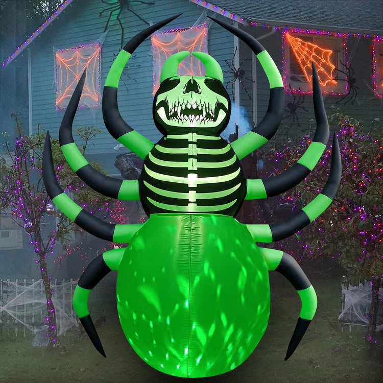 8 Ft LED Light Halloween Inflatable Sugar Spider Decoration
