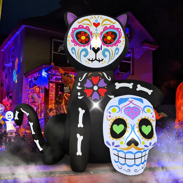 5FT Halloween Inflatable Day of The Dead Black Cat Decoration