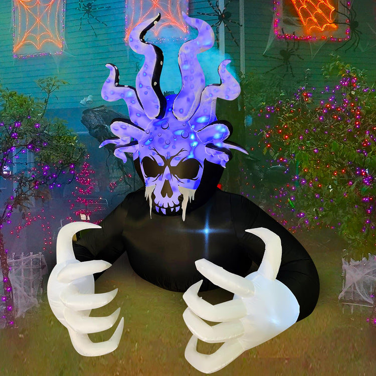 6 Ft Halloween Inflatable Octopus Skull Grim Reaper Spooky Decoration