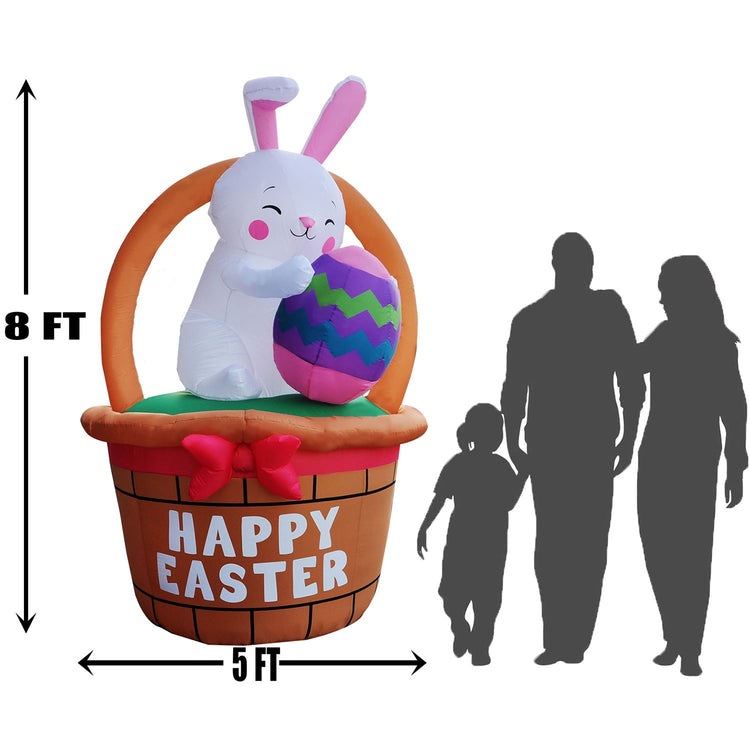Seasonblow 8Ft Easter Inflatable Big Cup Rabbit.
