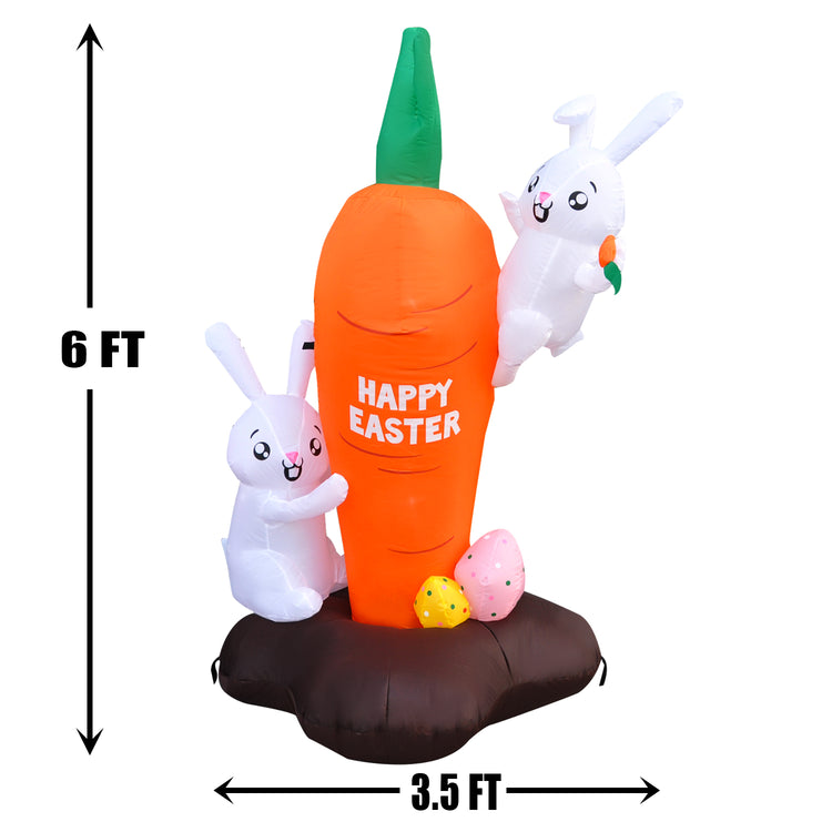 6 Ft Seasonblow Inflatable Easter Bunny Carrot