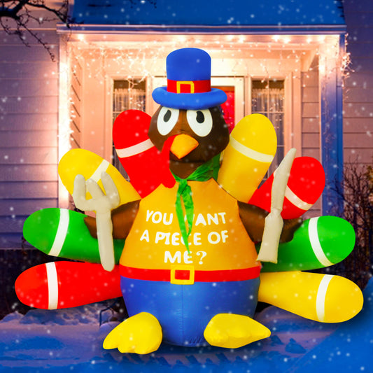 8.5Ft Seasonblow Inflatable Thanksgiving Turkey with colorful wings