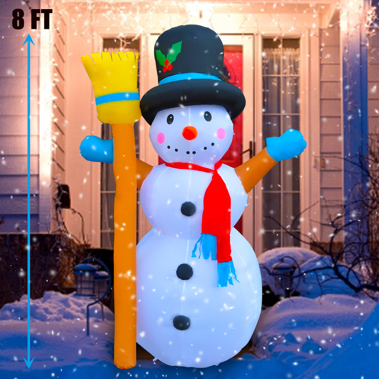 8Ft Seasonblow Inflatable Christmas Snowman with a broom