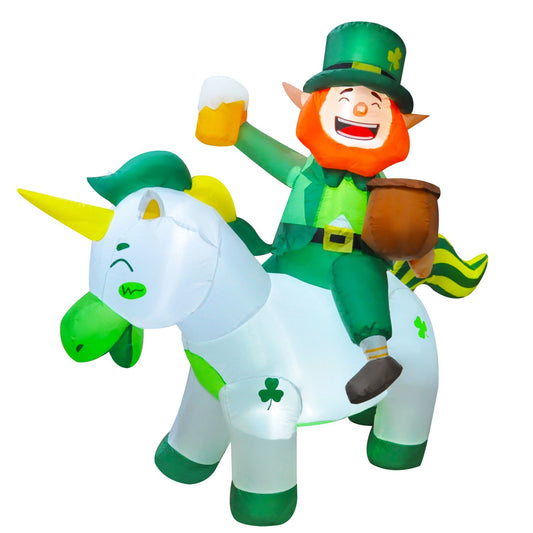 5Ft SeasonBlow Inflatable Saint Pa's Fairy Riding Unicorn.