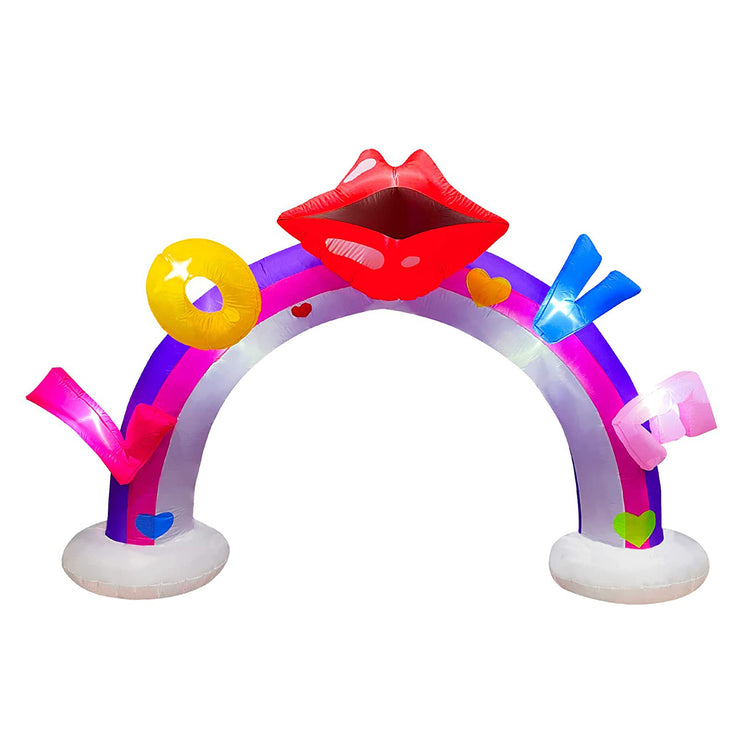 6 FT Inlflatable Valentine's Day Arch with Love Red Lips LED Light Up Decoration