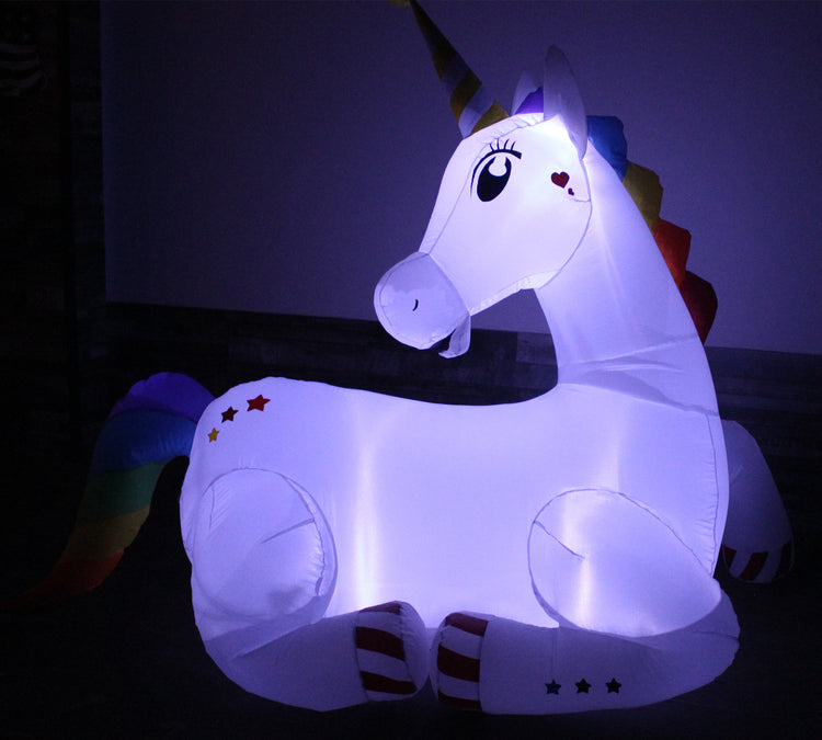 6Ft Seasonblow Inflatable Christmas Unicorn