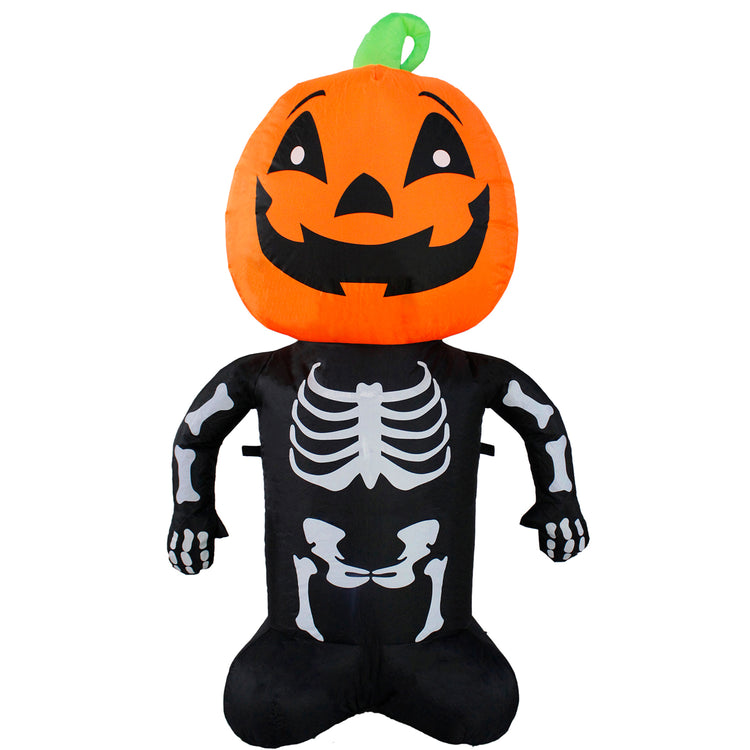 4 Ft Seasonblow Inflatable Halloween Skeleton Pumpkin Man