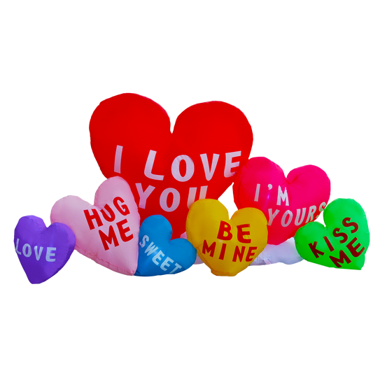 SeasonBlow 6Ft Inflatable Valentine's Day 7 Heart Combinations.