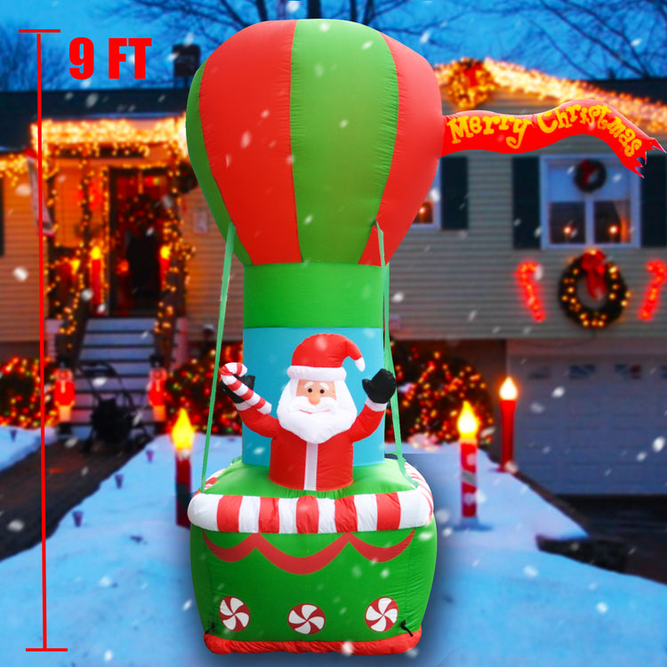 9Ft Seasonblow Inflatable Christmas Hot Air Balloon Streamer