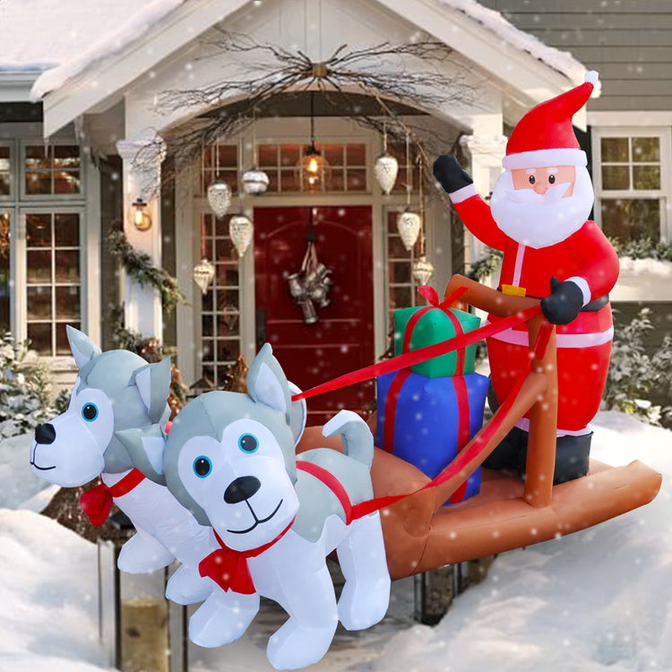 6Ft Seasonblow Inflatable Christmas Dog Sled