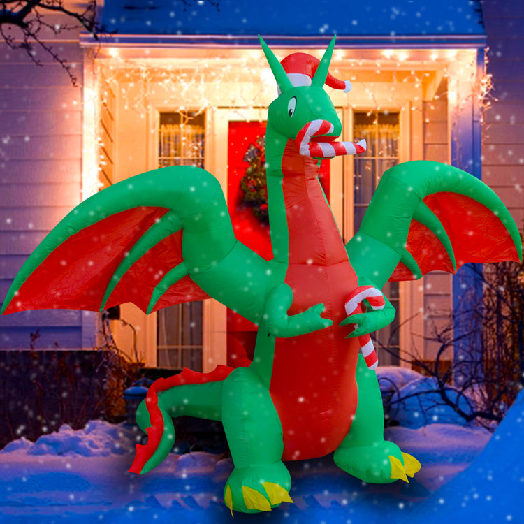 10Ft Seasonblow Inflatable Christmas Dragon Bite Candy Bar