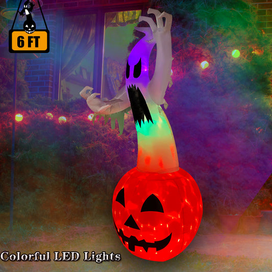 6Ft Seasonblow Halloween Inflatable Pumpkin Ghost