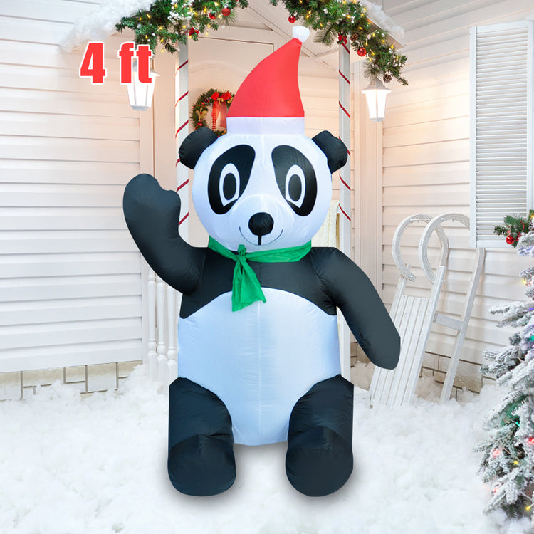 4Ft Seasonblow Inflatable Christmas Panda