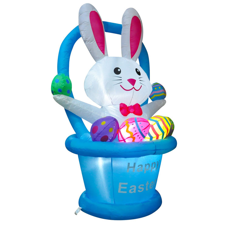 5Ft Seasonblow Easter Inflatable Flower Basket Bunny.