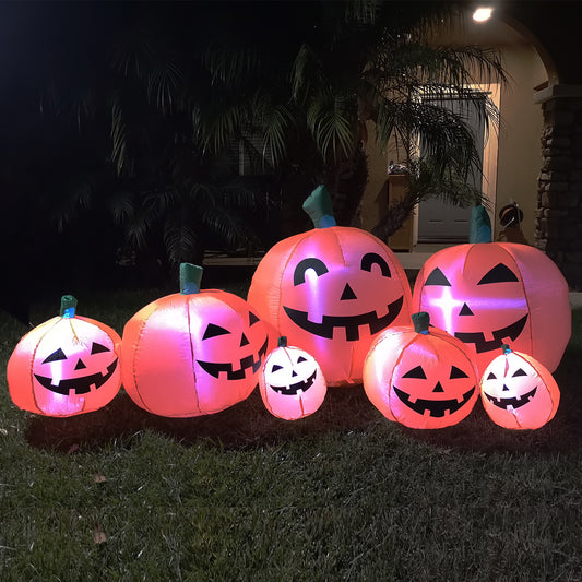 7Ft Seasonblow Halloween Inflatable Pumpkin Combo