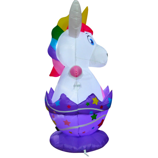 5ft Seasonblow Inflatable Easter Unicorn Break Eggshell Decoration LED.