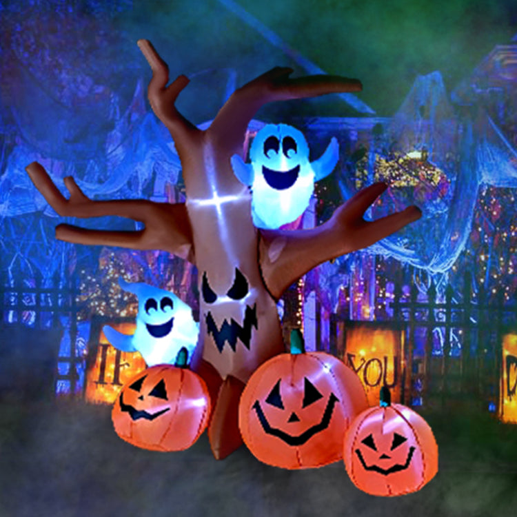 8Ft Seasonblow Halloween Inflatable Ghost Tree Pumpkin Combo