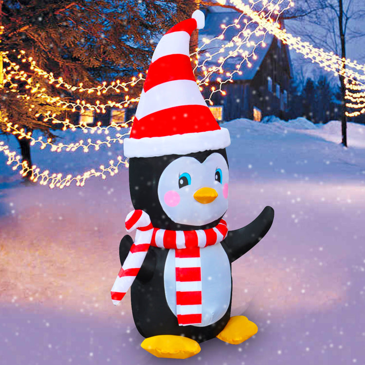 4FT Seasonblow Inflatable Penguin Holding Candy