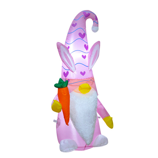 4ft Seasonblow Inflatable Easter Pink Swedish Gnome Decoration.