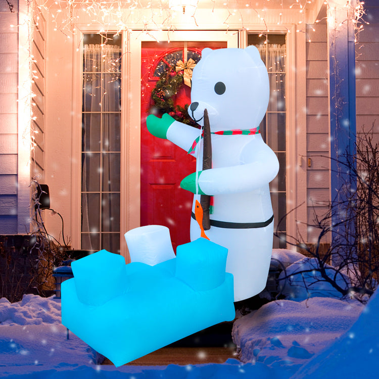 5Ft Seasonblow Inflatable Christmas Polar Bear Gift Box