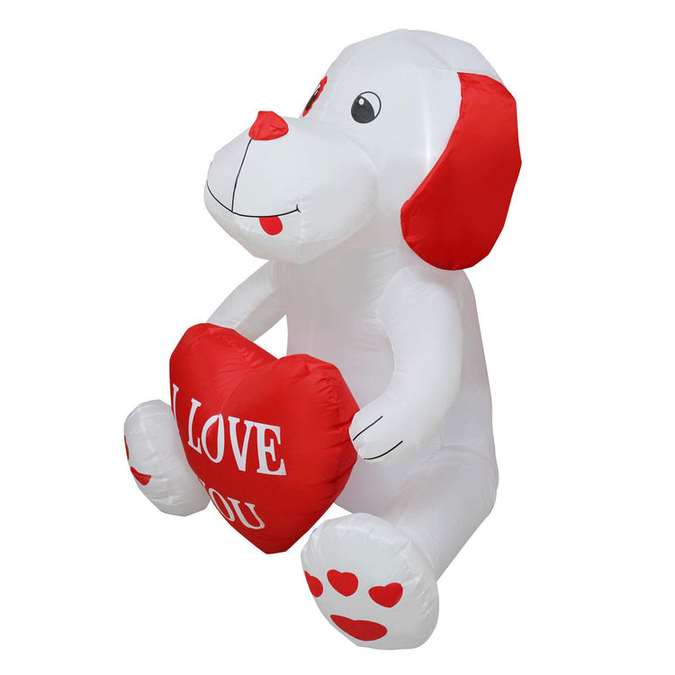 4ft Seasonblow Inflatable Valentine's Day White Puppy