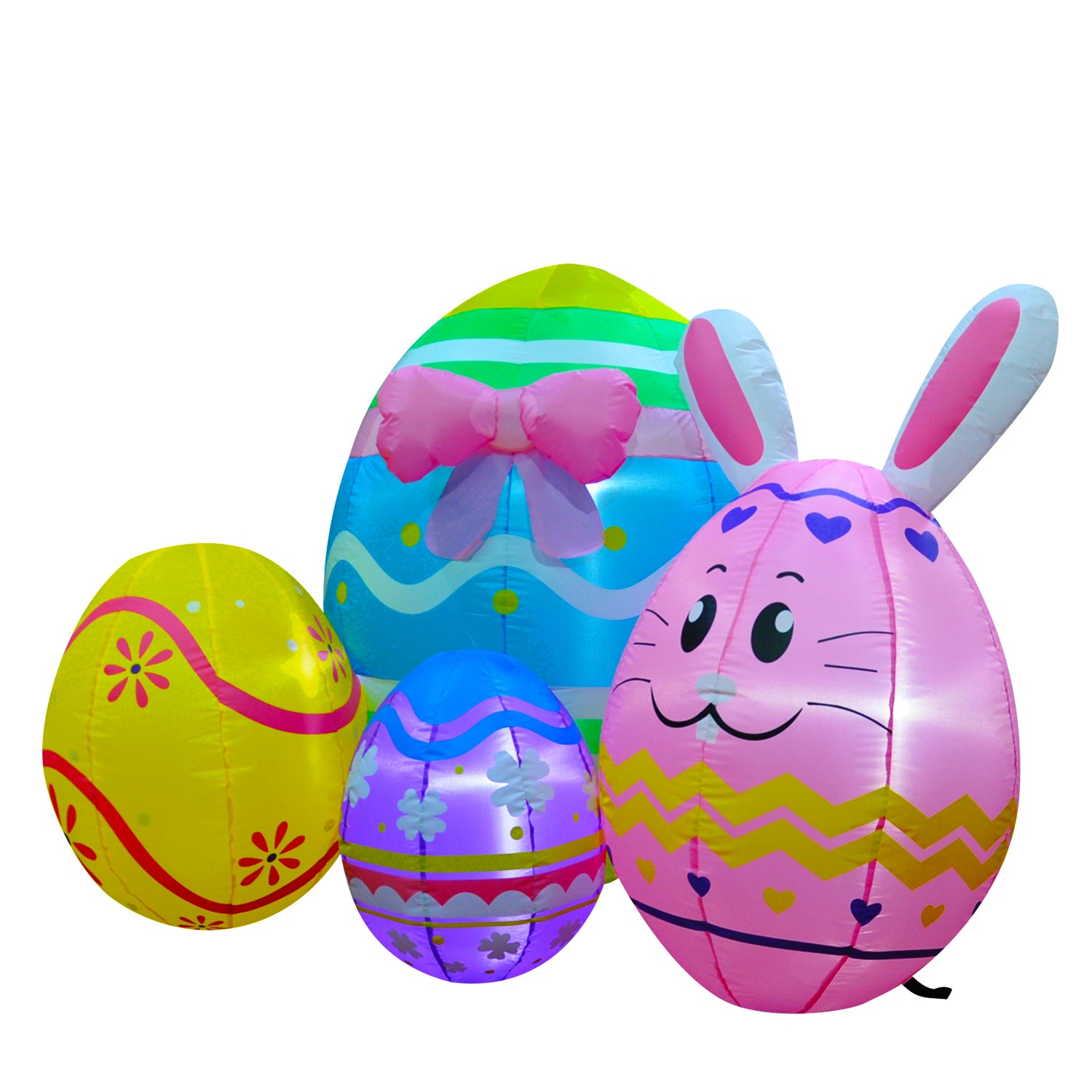 5 Ft SEASONBLOW Inflatable Easter Bunny Eggs Decorations.