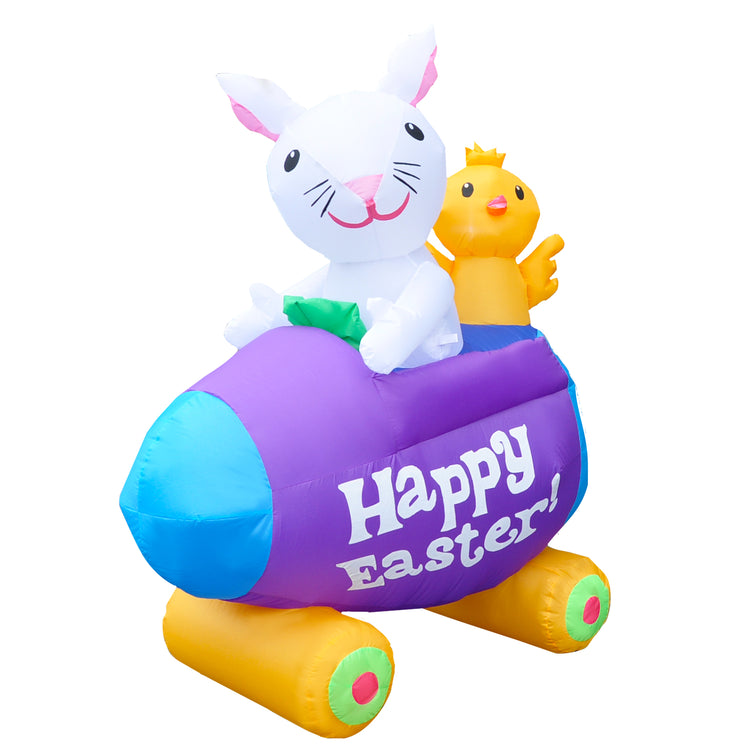 5 Ft Seasonblow Inflatable Easter Bunny Chicken