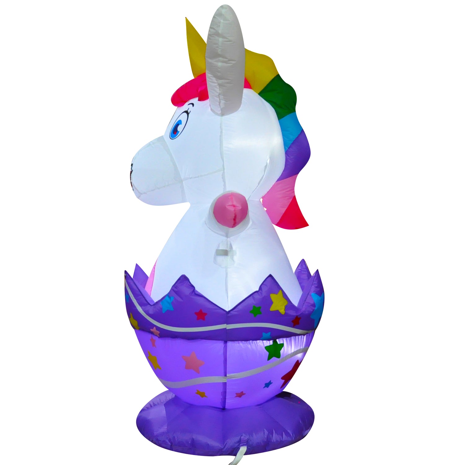 5ft Seasonblow Inflatable Easter Unicorn Break Eggshell Decoration LED.