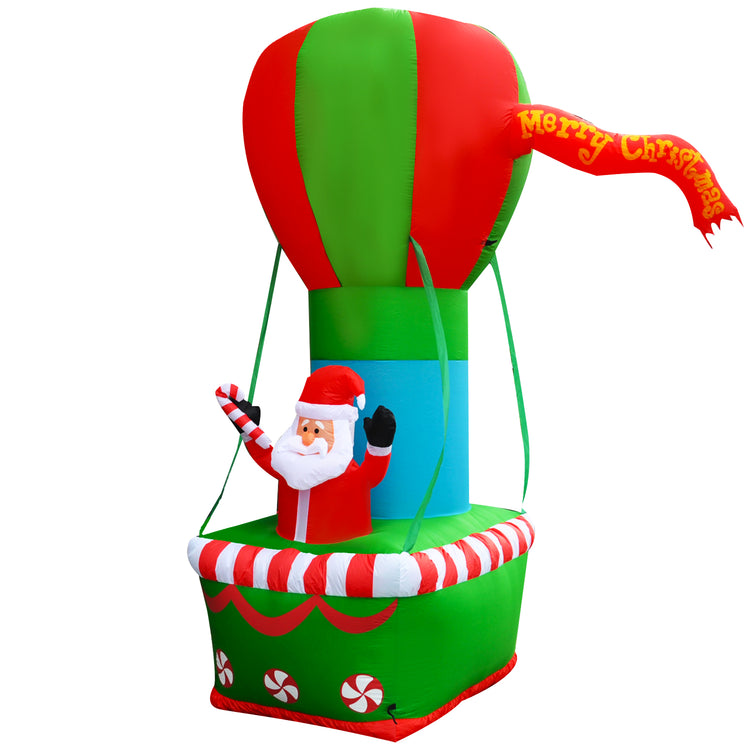 9Ft Seasonblow Inflatable Christmas Hot Air Balloon Streamer
