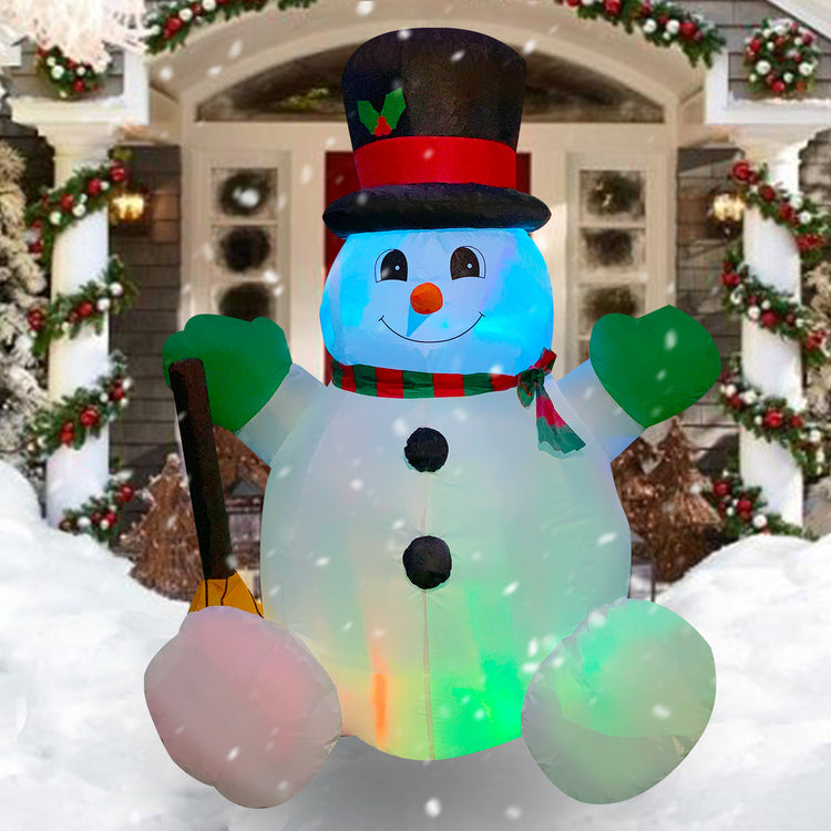 4Ft Seasonblow Inflatable Christmas Snowman with a broom