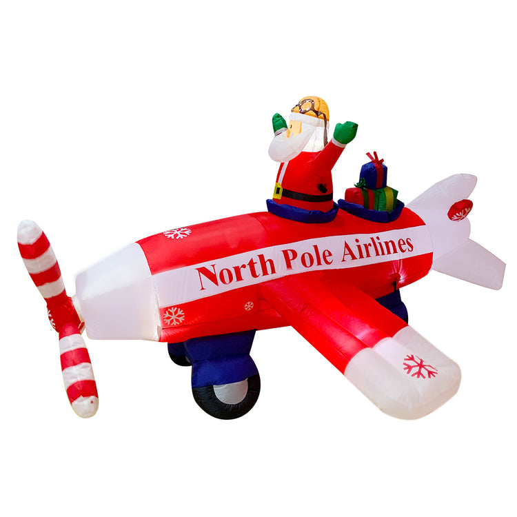 8FT 240CM Seasonblow Christmas Inflatable Santa Airplane