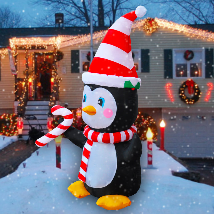 4FT Seasonblow Inflatable Penguin Holding Candy