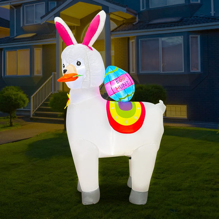 5ft LED Light Inflatable Happy Easter Cute Alpaca Holiday Indoor Outdoor Lawn Yard