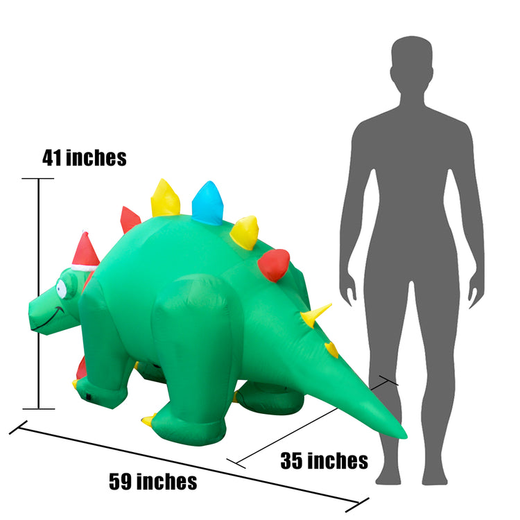 8Ft Seasonblow Inflatable Christmas Stegosaurus