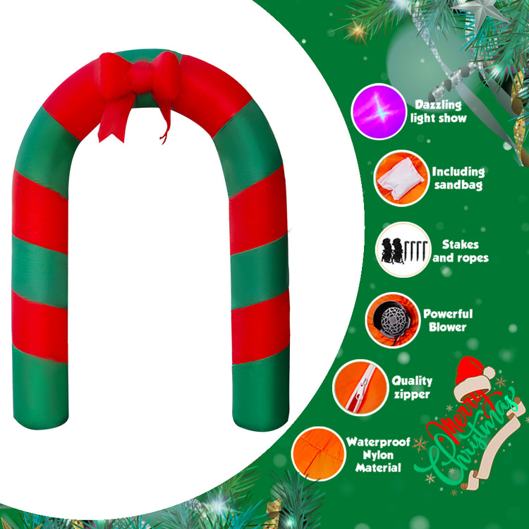 8Ft SeasonBlow Inflatable Christmas Candy Arch