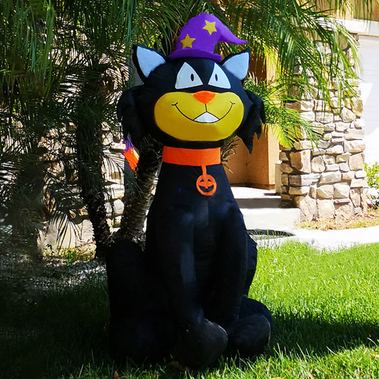 4Ft Seasonblow Halloween Inflatable Wizard Black Cat